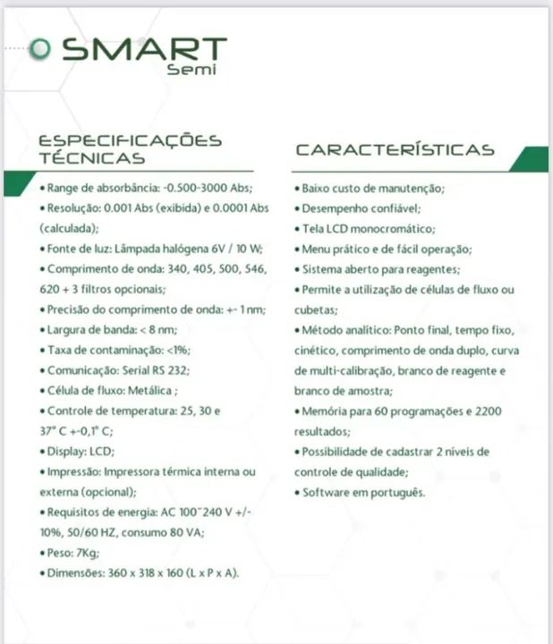 Equipamento Analisador Semi Automático Bioquímica Smart - Foto 5