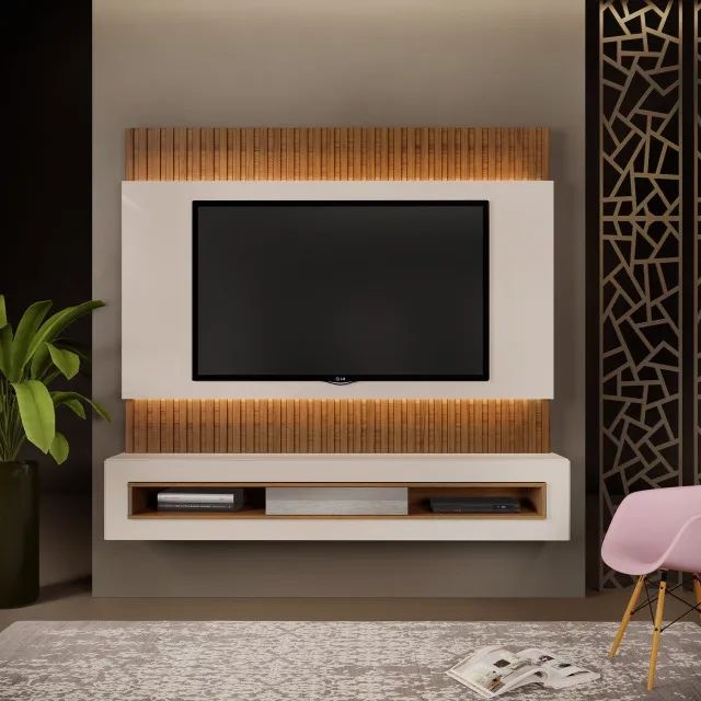Painel Suspenso Belutti 180 Off White.Freijo DJ Moveis - Foto 2