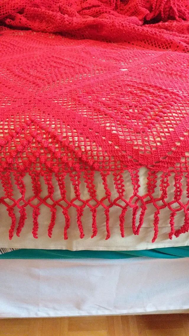 Colcha de Crochet Queen grande - Foto 2