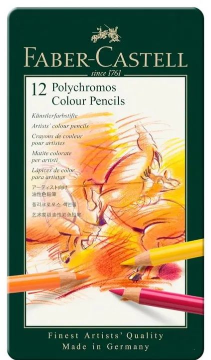 Caixa lapis de cor Faber-Castell 12 cores Polychromos importado original 