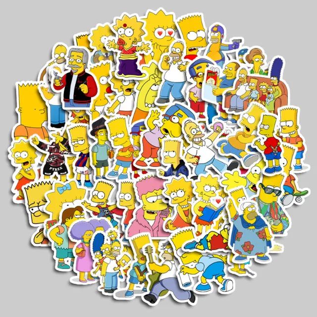 Kit 50 Adesivos de Os Simpsons Homer Bart Lisa Marge Simpson - Unidades Pcs Peças - Foto 2