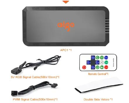 Controladora Fan Aigo Apc1 pwm rgb para computador controle led  