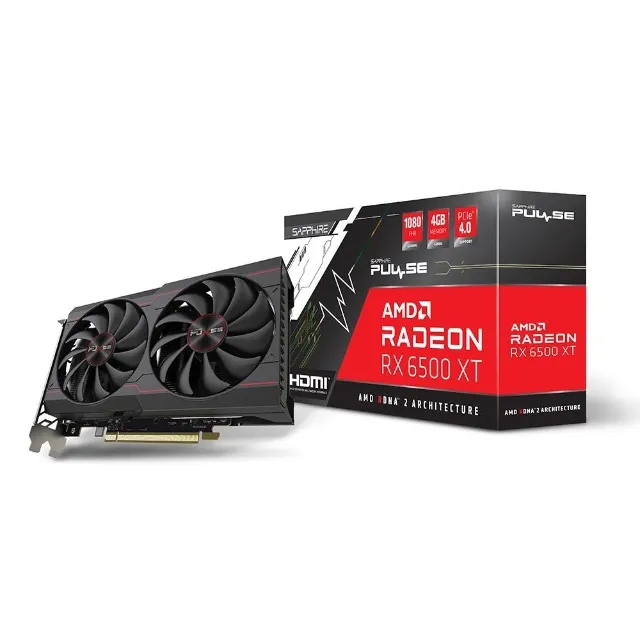 Placa de Vídeo AMD RX 6500 XT 4GB DDR6 Sapphire Pulse 64 Bits 2 Anos de Garantia - WZetta
