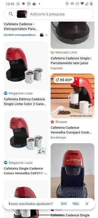 Cafeteira Cadence Single Vermelha - Nova