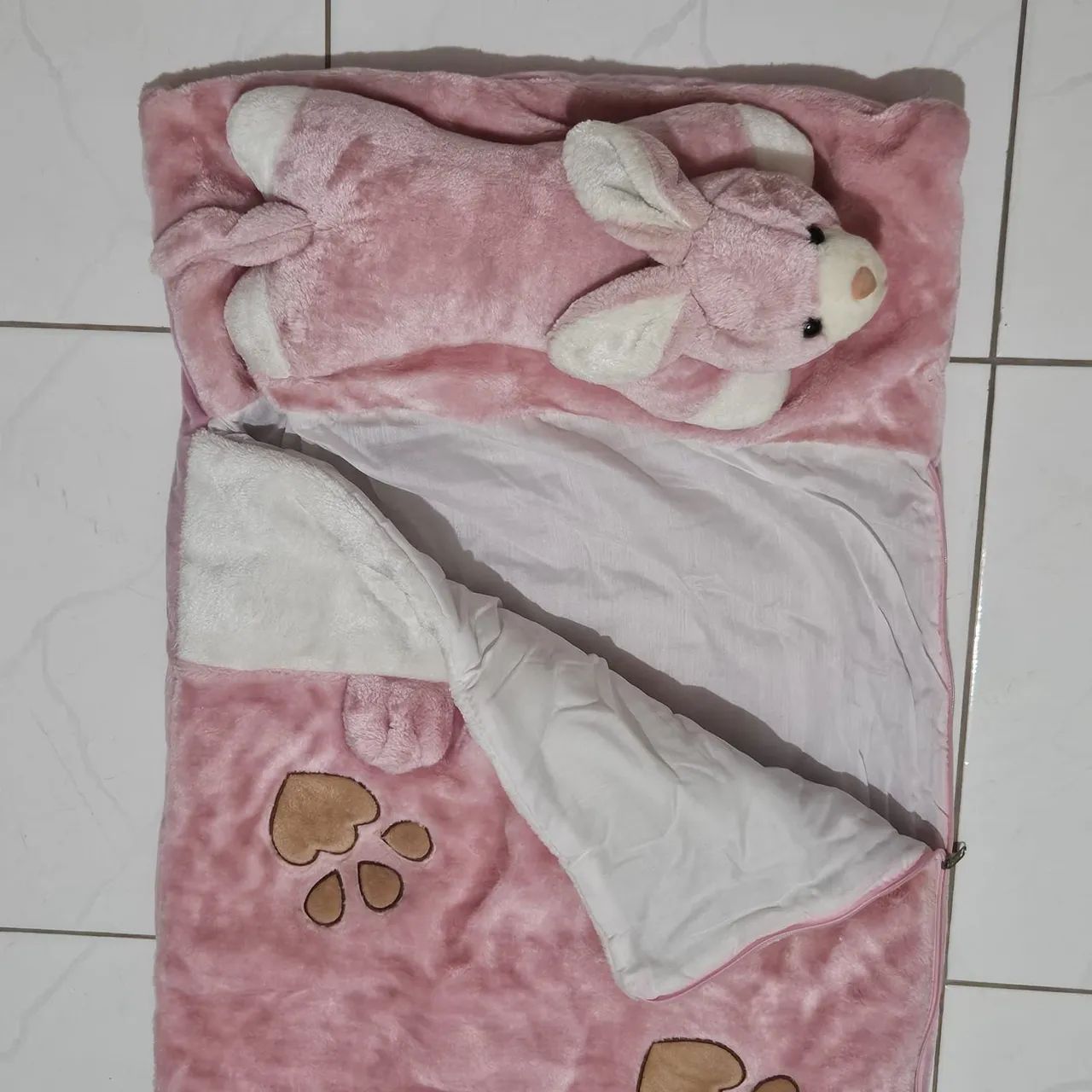 Colchonete infantil pelúcia de coelhinho<br>1,20cm x 0,56cm - Foto 3