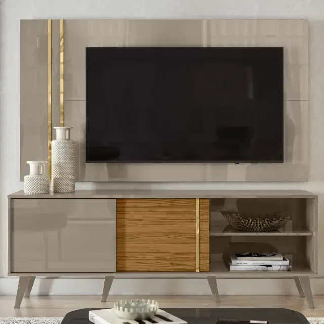 Rack com Painel Cronos Fendi/Naturale (dividimos em até 10x sem juros)