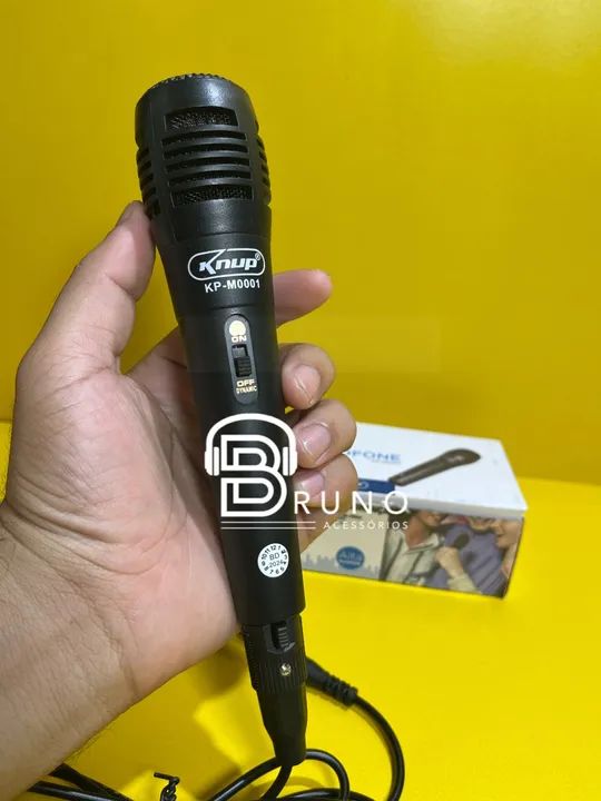 Microfone Knup KP-M0001 com Fio para Karaokê