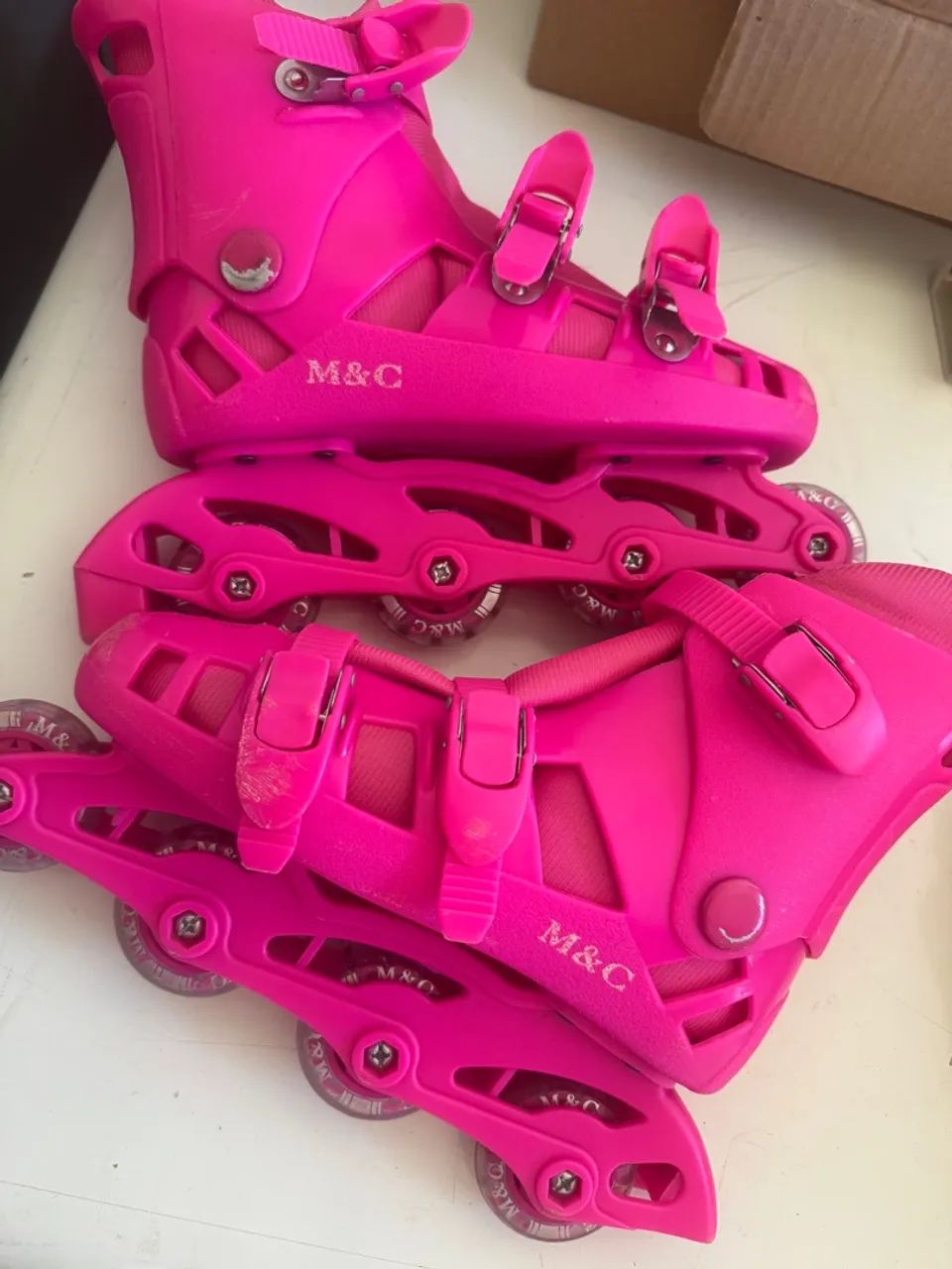 Patins Inline Infantil Rosa M&C - Foto 3