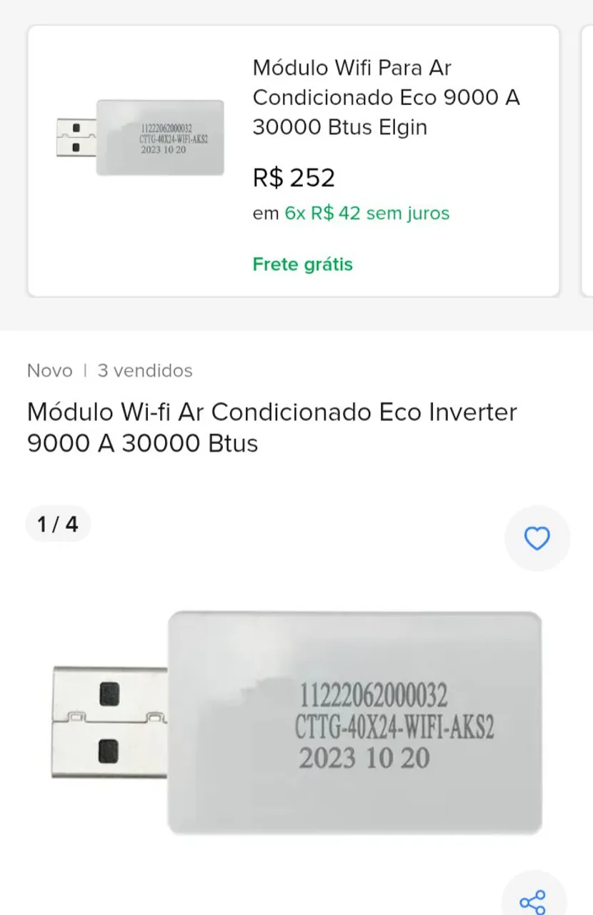 Módulo Wi-Fi Ar Condicionado Eco Inverter 9000 a 30000 Btus