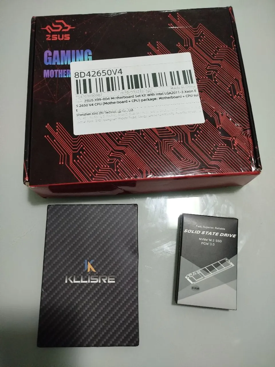 Kit Placa Mãe ZSUS X99-8D4 + Xeon E5 2650 V4 + SSD de 512GB
