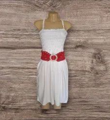 Vestido branco+cinto Largo vermelho - Foto 4