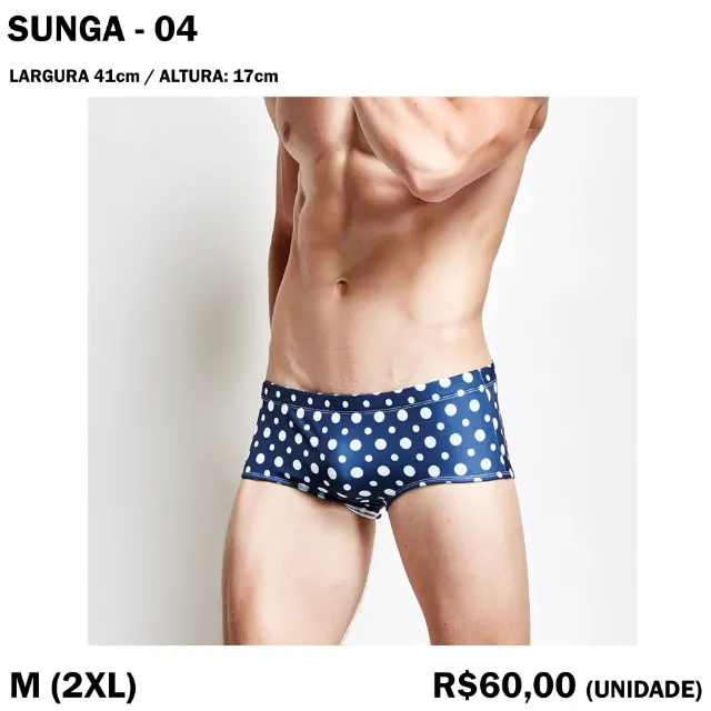 Sunga Azul com Bolinhas Brancas