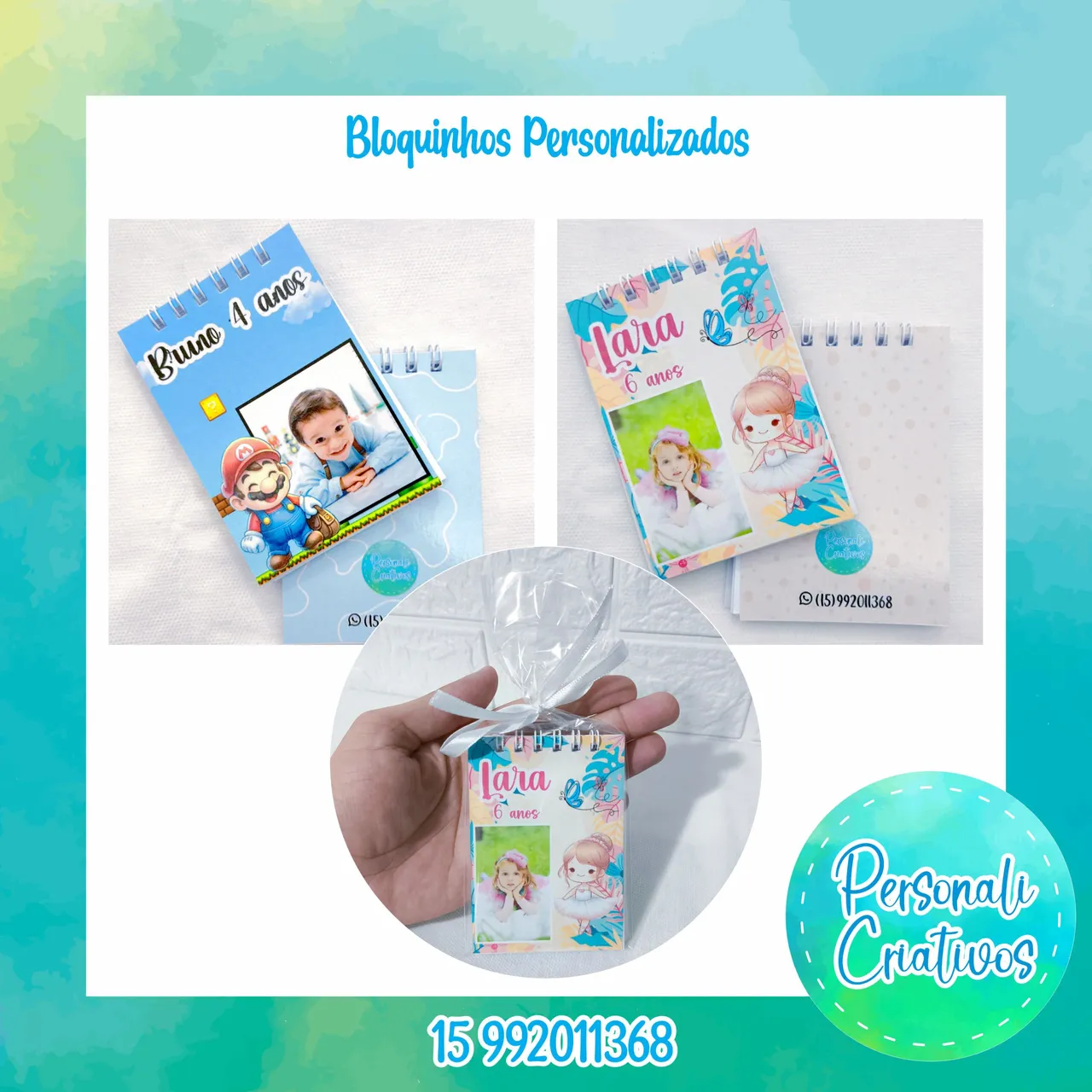 Bloquinhos Personalizados - Decoração de Festa Infantil