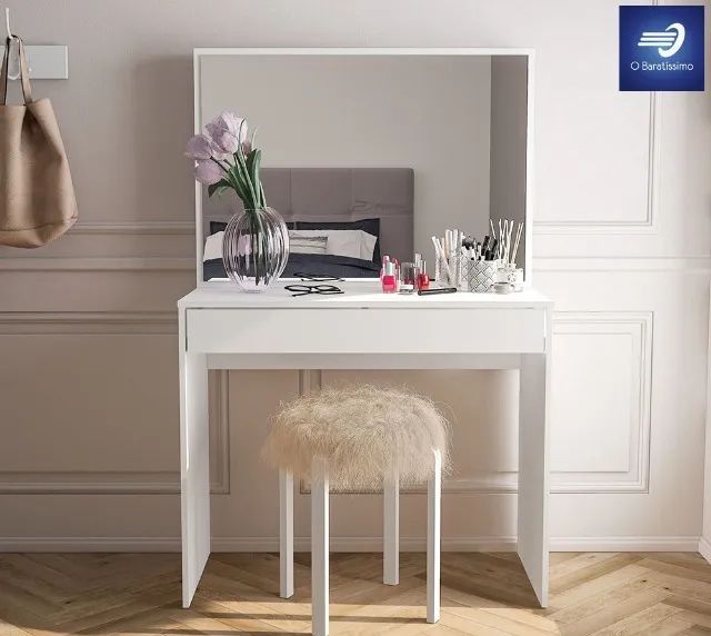 Dressing Table with Mirror and Drawer with Partition64221269785346120