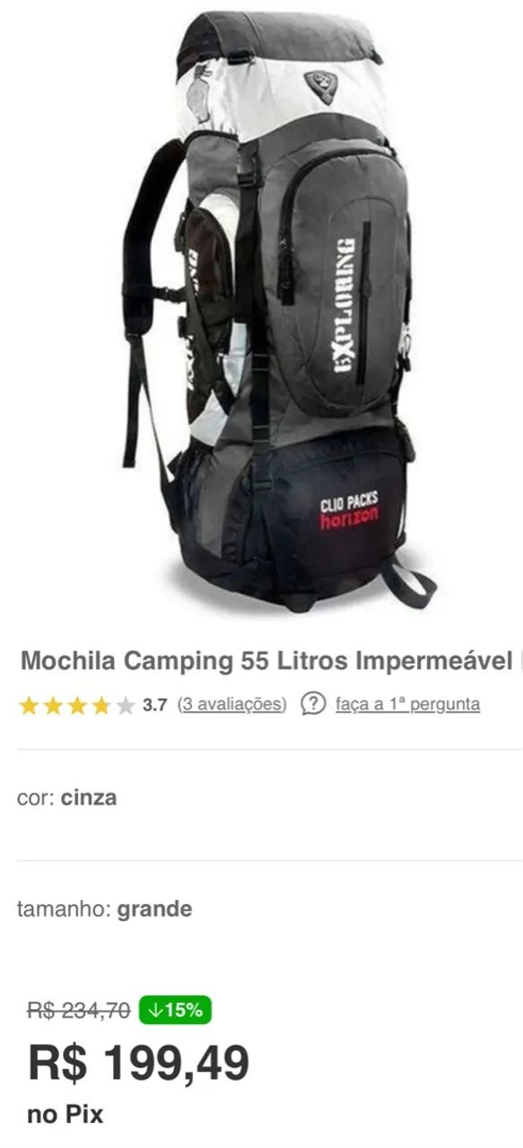 Mochila 55 litros cargueira/trilha/trekking/acampamento - Foto 4