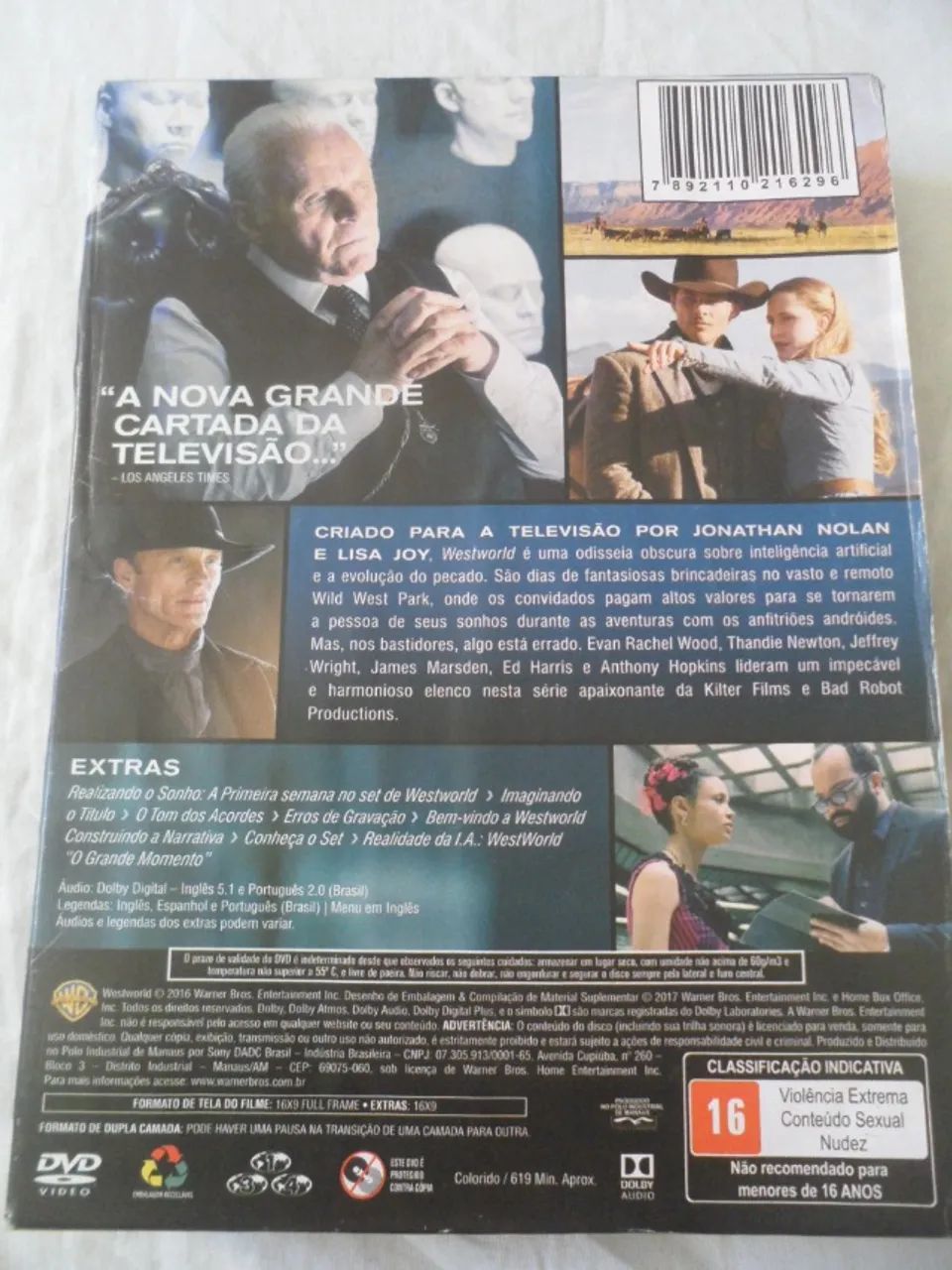 DVD box Westworld primeira temporada completa 3 discos digipack