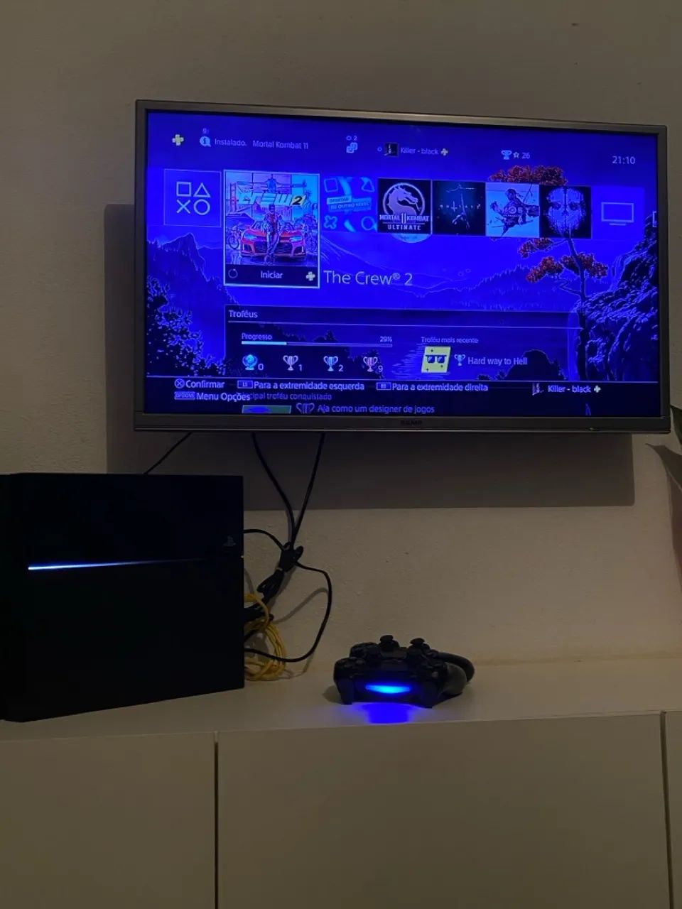 PS4 + Controle + Jogo The Crew 2