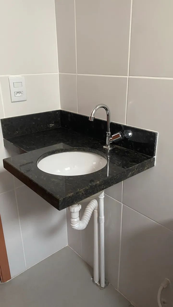 Kit Pia banheiro/lavabo - Bancada Verde Ubatuba + Cuba Deca + Torneira Sigma  - Foto 4