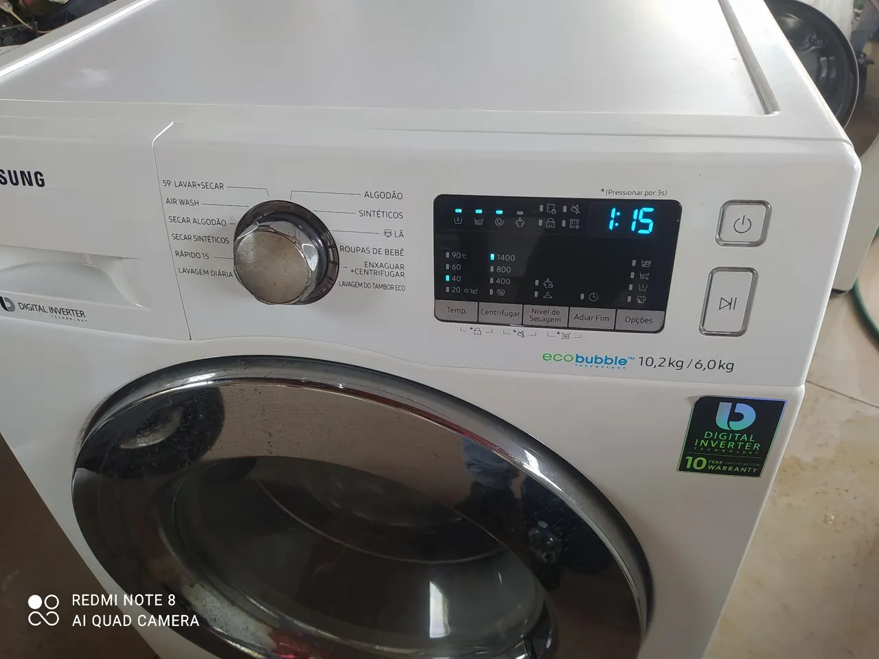 Lava e seca Samsung inverter 10.2kg conservadíssima funcionando tudo