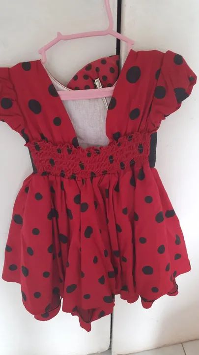 Vestido de festa joaninha, minnie ou lady bug tam 1 - Foto 2
