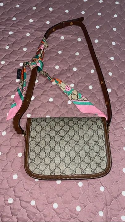 Bolsa Gucci GG Marmont Bege - Foto 4