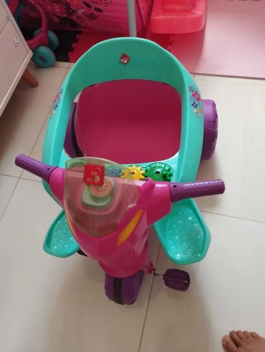 Triciclo Velobaby G2 Passeio & Pedal (Rosa) Bandeirante - Foto 5