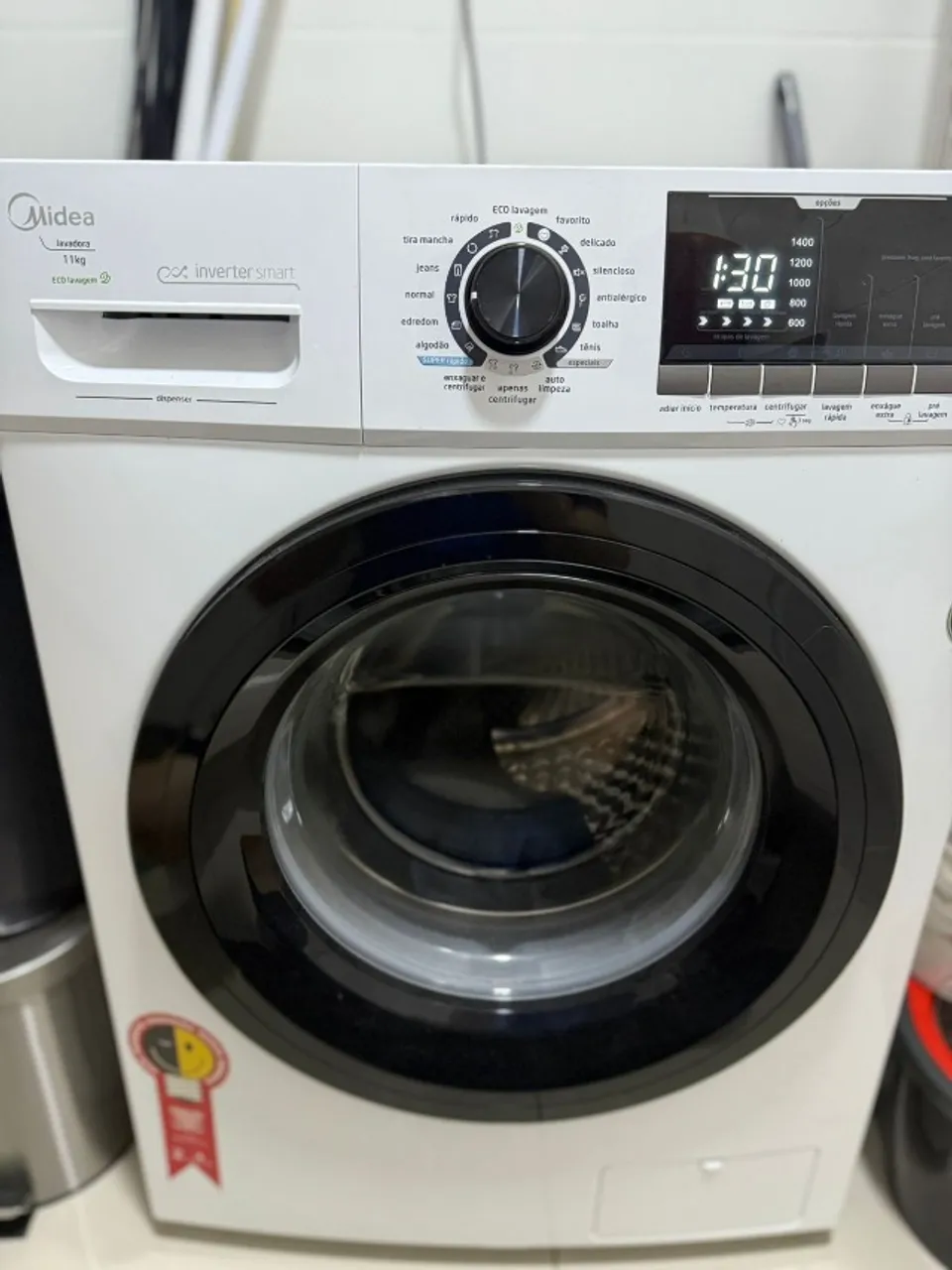 Lavadora de Roupas Storm Wash Midea Branca 11kg Inverter Tam - 127V