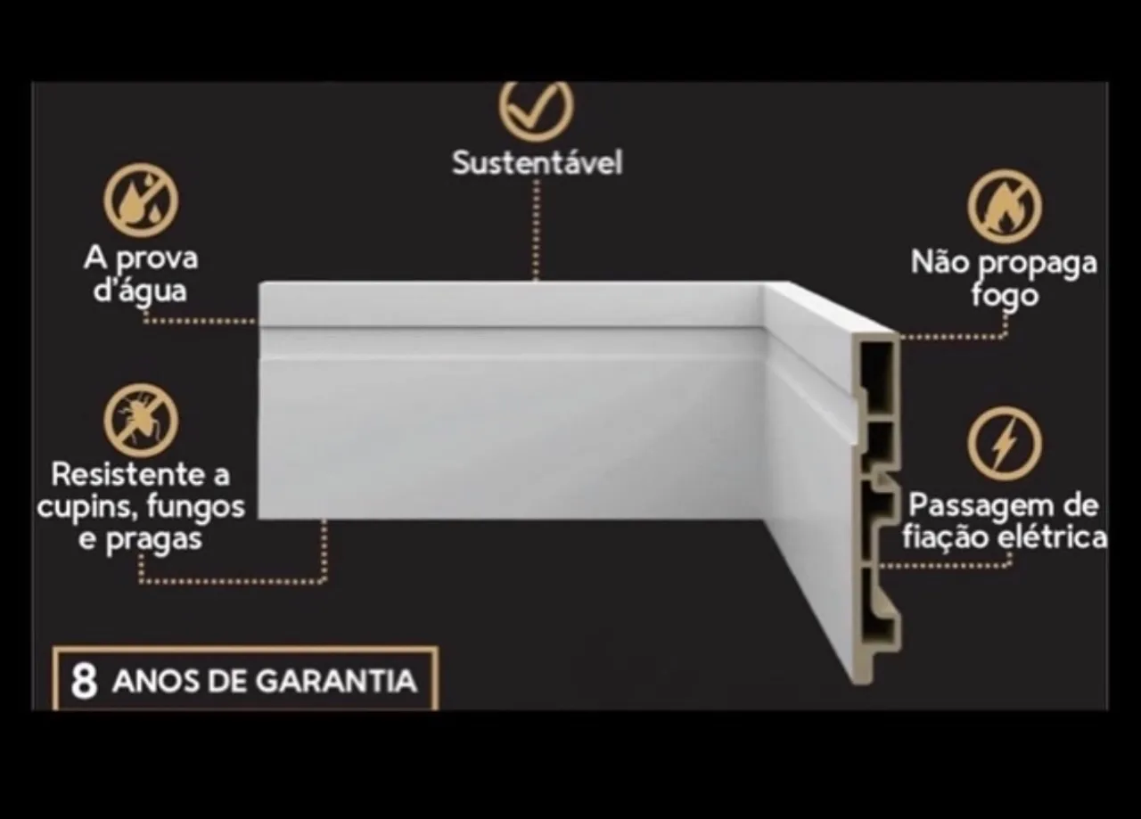 Rodapé Premium: Resistente, Sustentável 7cm ,10 3 15cm