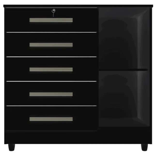 Cor nova em estoque! Cômoda com Sapateira Vitória Preto - Foto 2