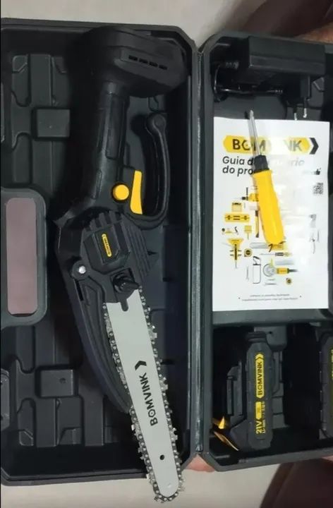 Mini Moto Serra Elétrica 4 Pol 1 Baterias Recarregável Poda - Foto 4