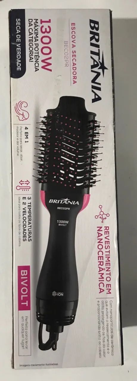 Escova Secadora Britânia BEC02PR 1300W
