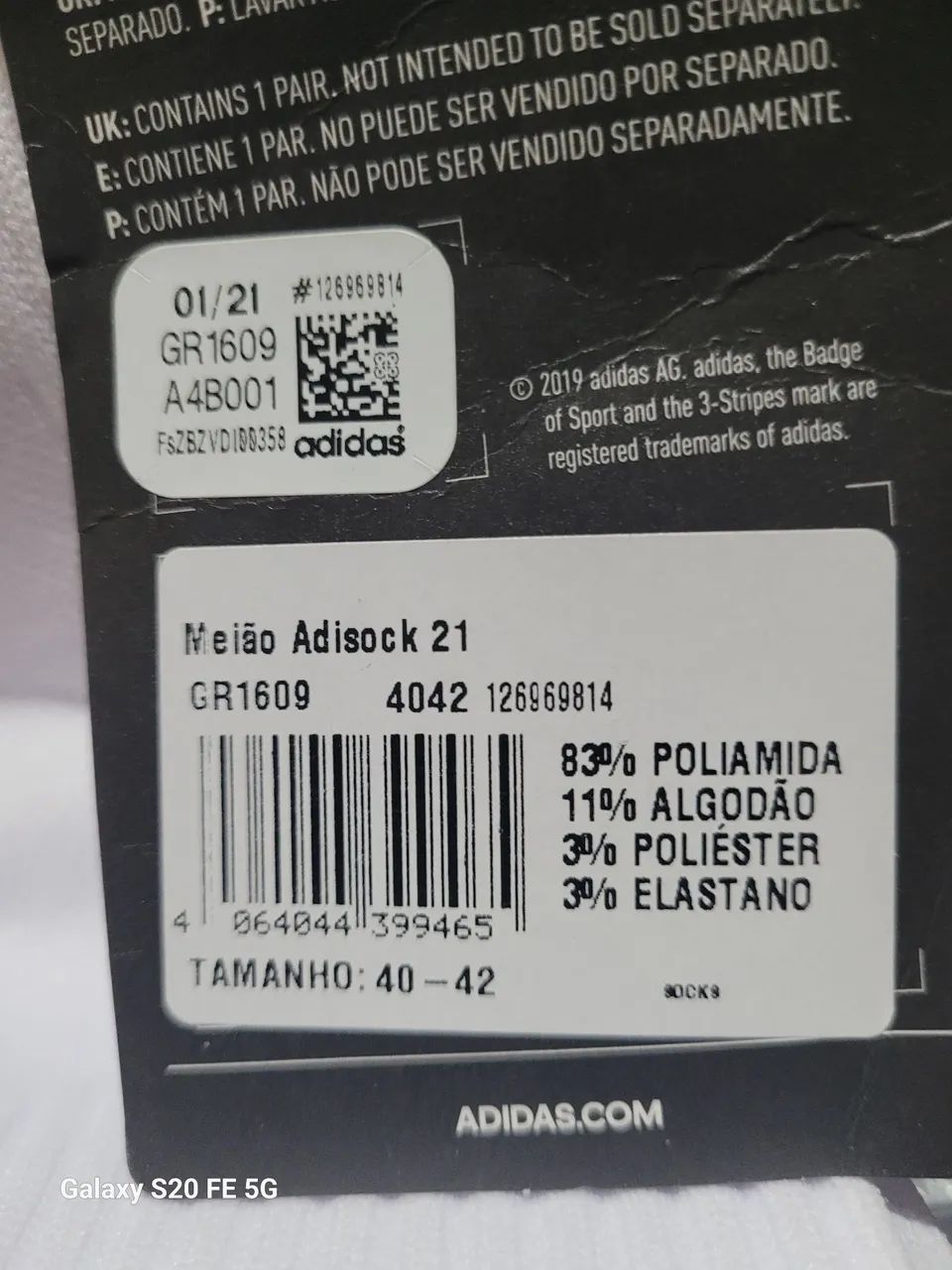 Meião Adidas Adisock 21 - Original