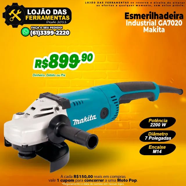 Esmerilhadeira Industrial 2200w 7 Polegadas GA7020 Makita