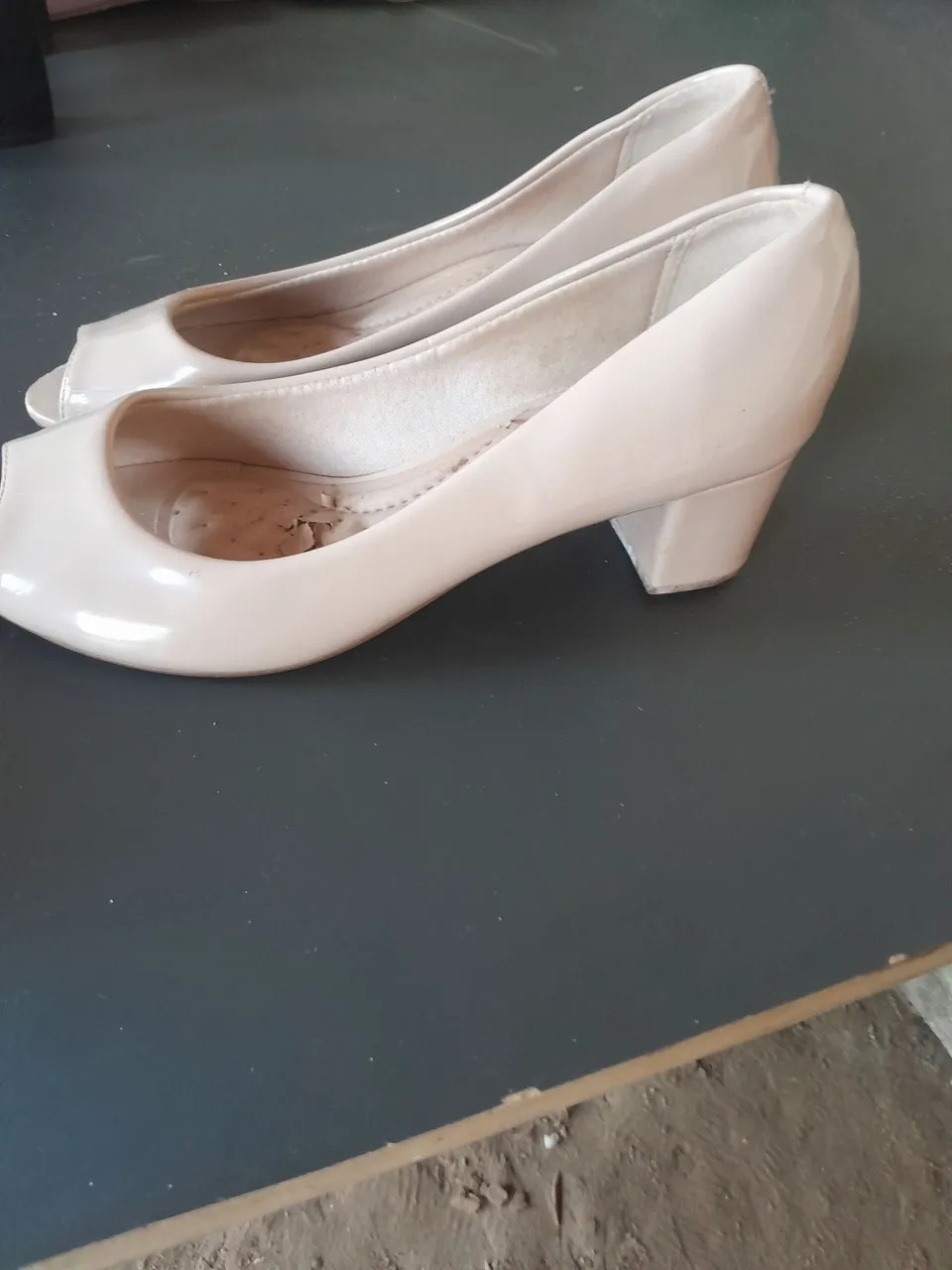 Sapatos Peep Toe Bege