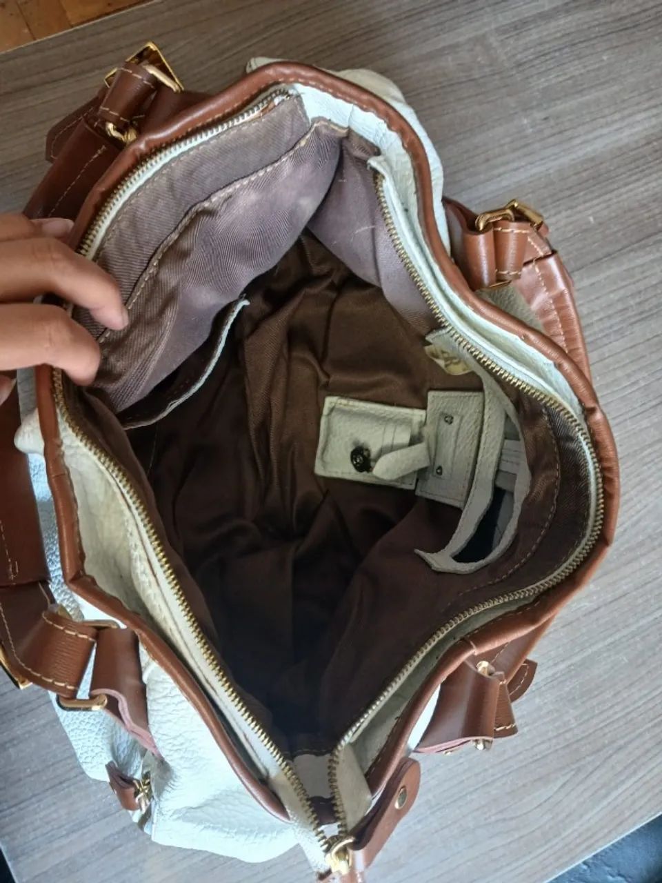 BOLSA DE COURO HR LEATHERGOOS SEMI-NOVA - Foto 2