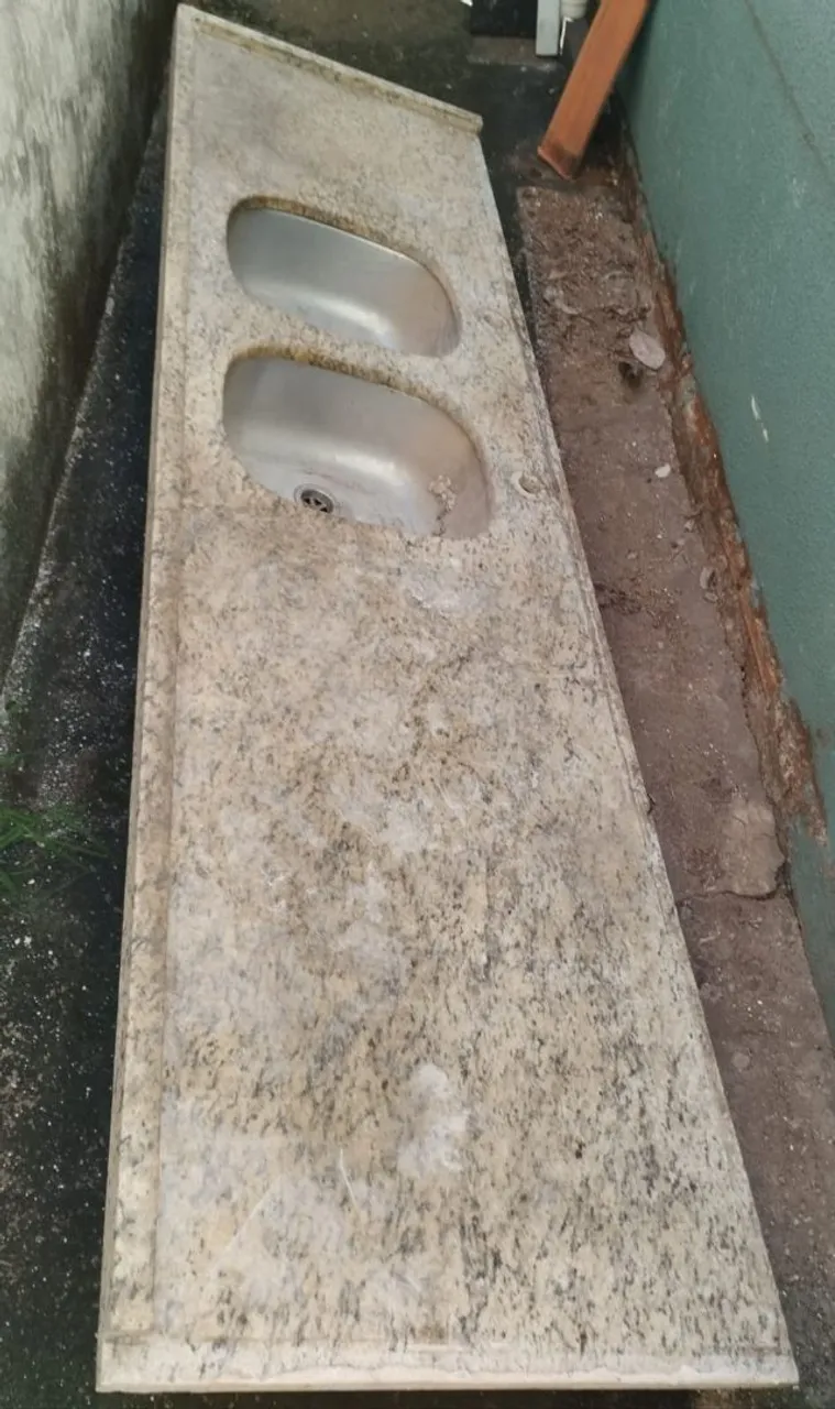 Pia de Granito com 2 Cubas