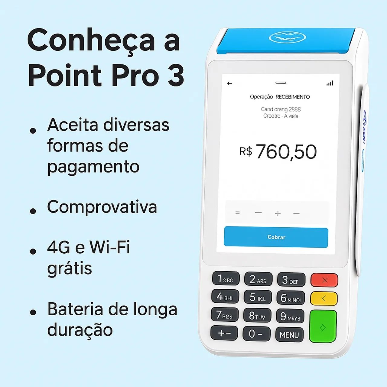 Máquina de Cartão Mercado pago point 3 Pro - Foto 4
