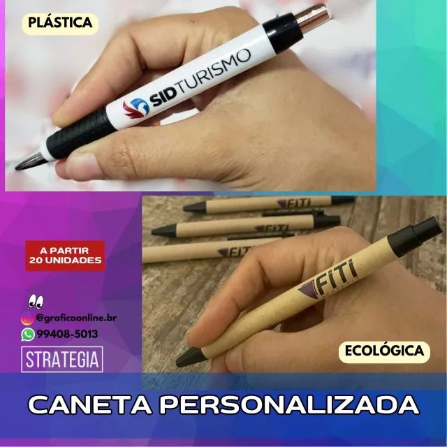 Caneta Personalizada com sua Marca e Contato - Foto 2