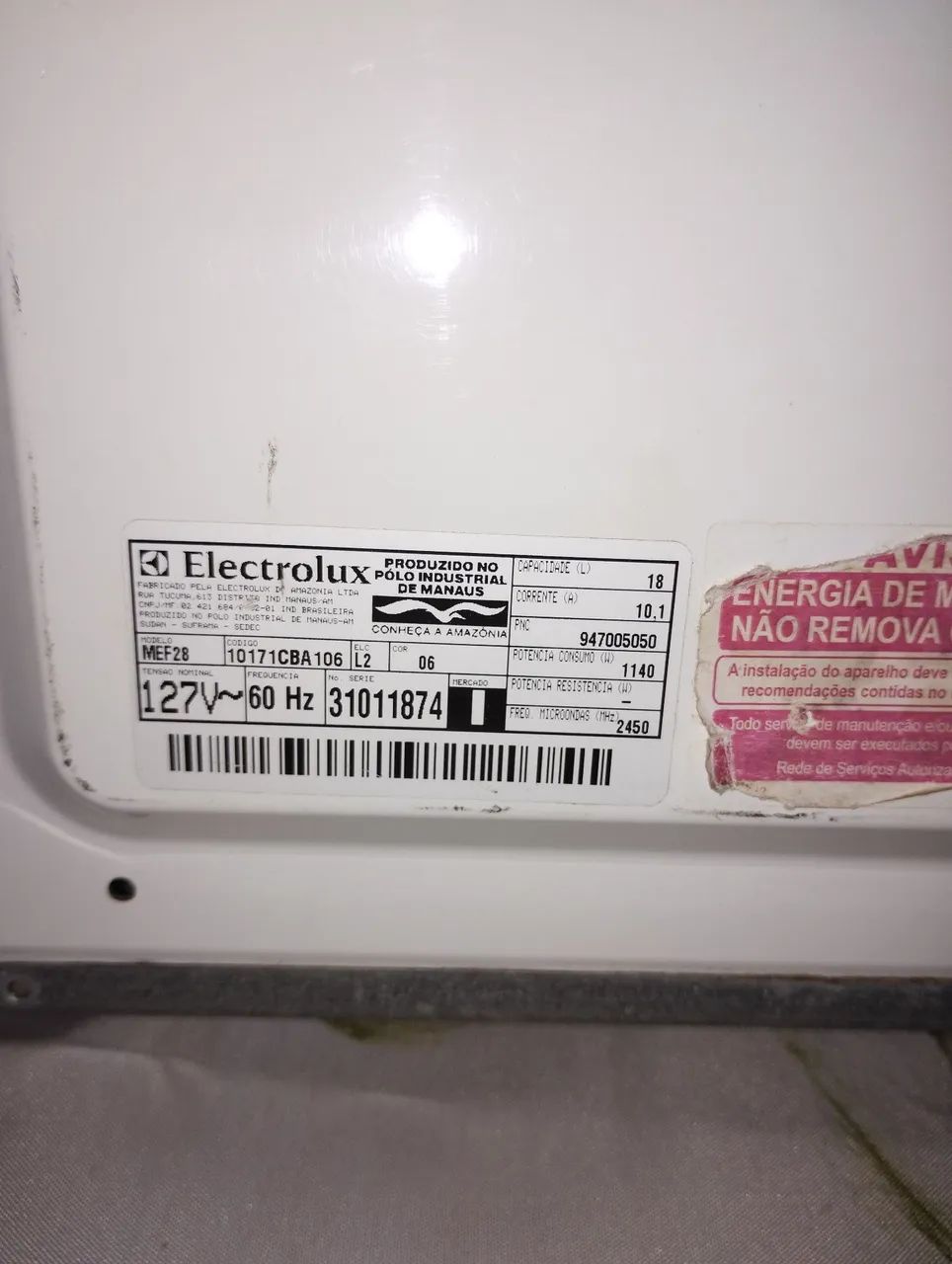 Microondas Electrolux 18l 110vts usado  - Foto 2