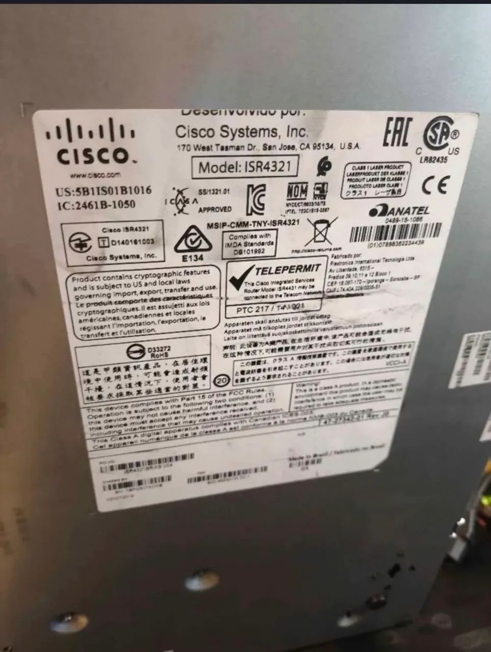 Roteador Cisco ISR 4321/K9 Testado e Funcionando - Foto 3