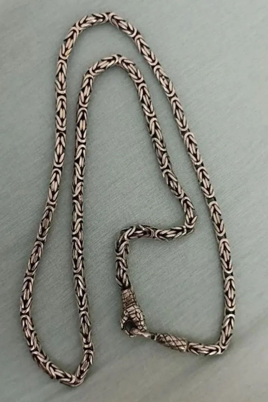 Corrente de prata Bali cabeça de cobra raridade  - Foto 2