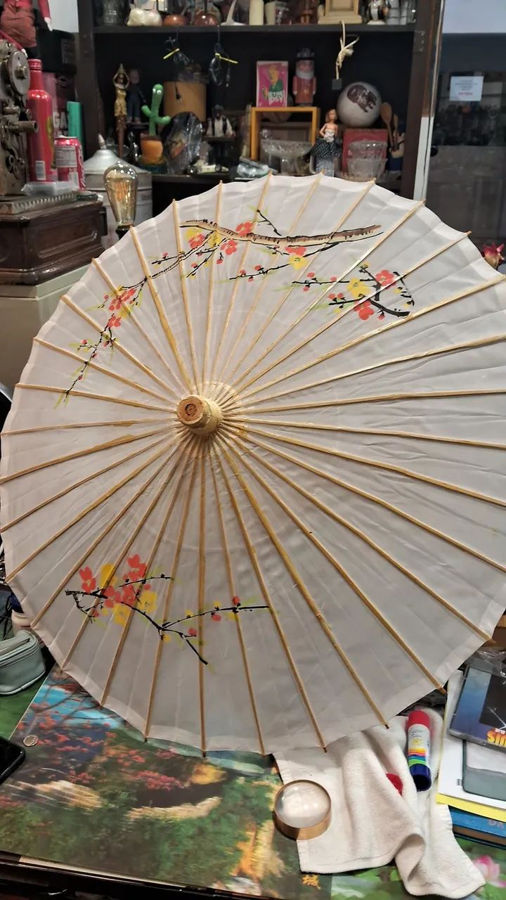 sombrinha tradicional asiática (estilo oriental, chinesa ou japonesa) - Foto 3