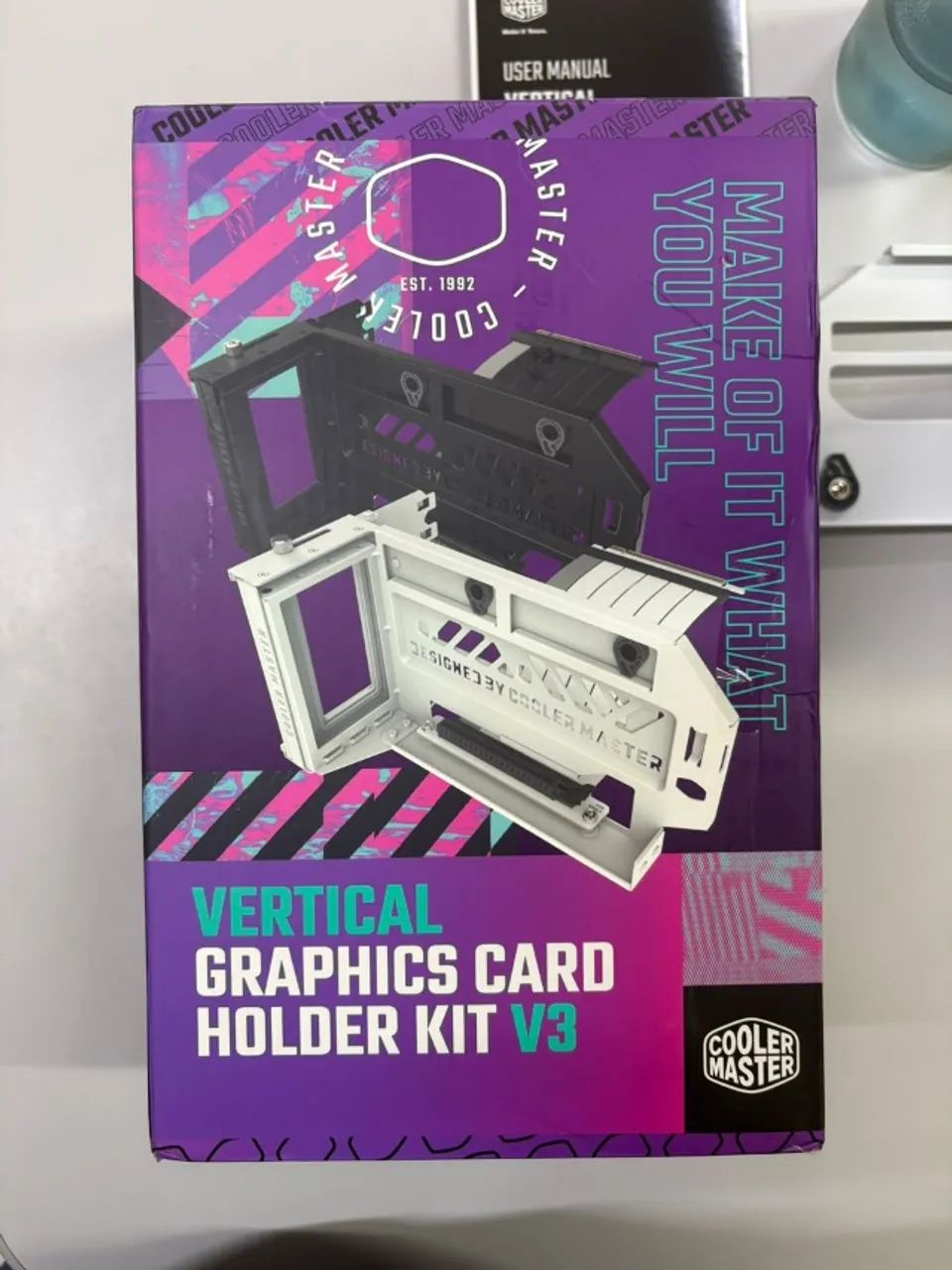 Suporte Vertical GPU Premium Cooler Master Kit V3 Branco PCIe 4.0 Completo Caixa - Foto 3