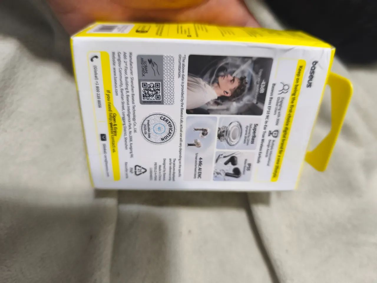 fone Bluetoith BASEUS EP10 NC. 43 ANC