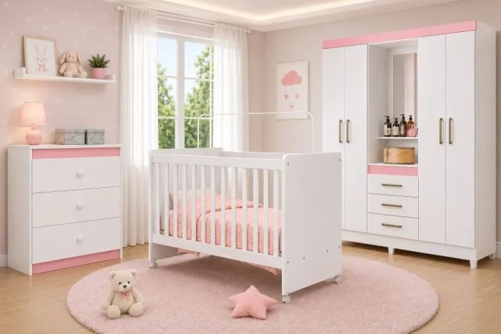 Conjunto de quarto infantil , Berço, Cômoda e Guarda Roupa