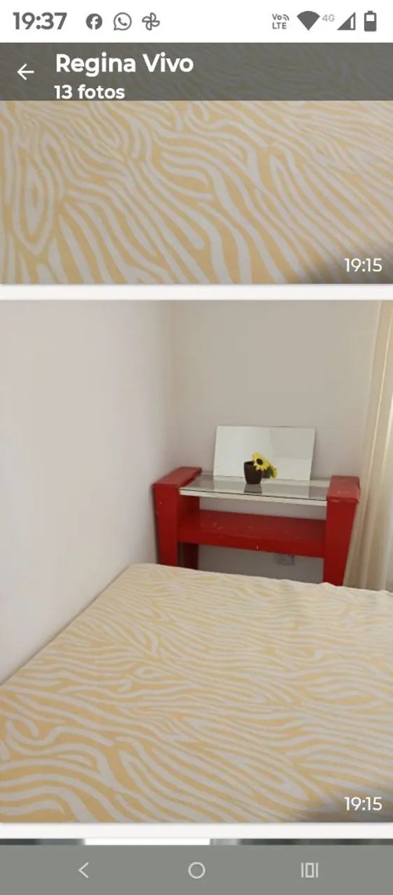 Aluguel de quarto mobiliado.