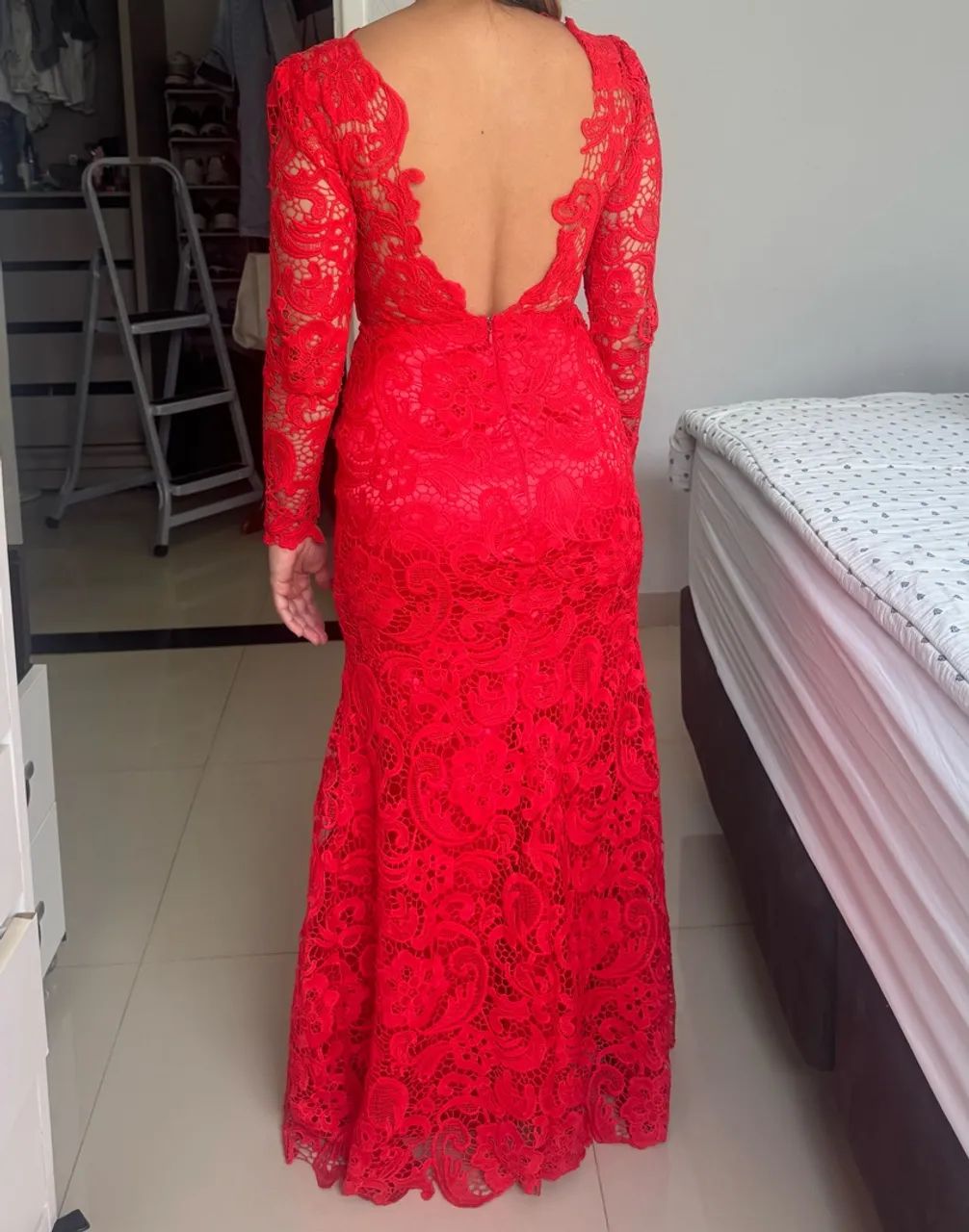Vestido vermelho renda guipir - Foto 2