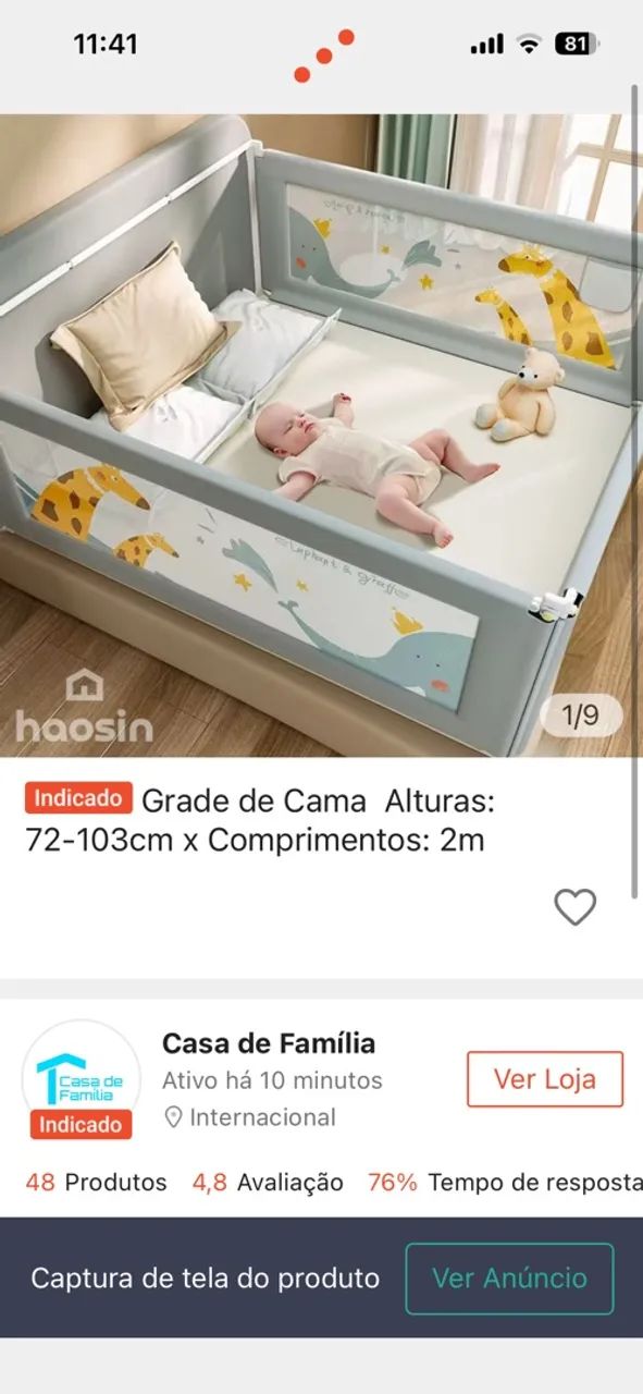 Grade MÓVEL BERÇO E CAMA  - Foto 4