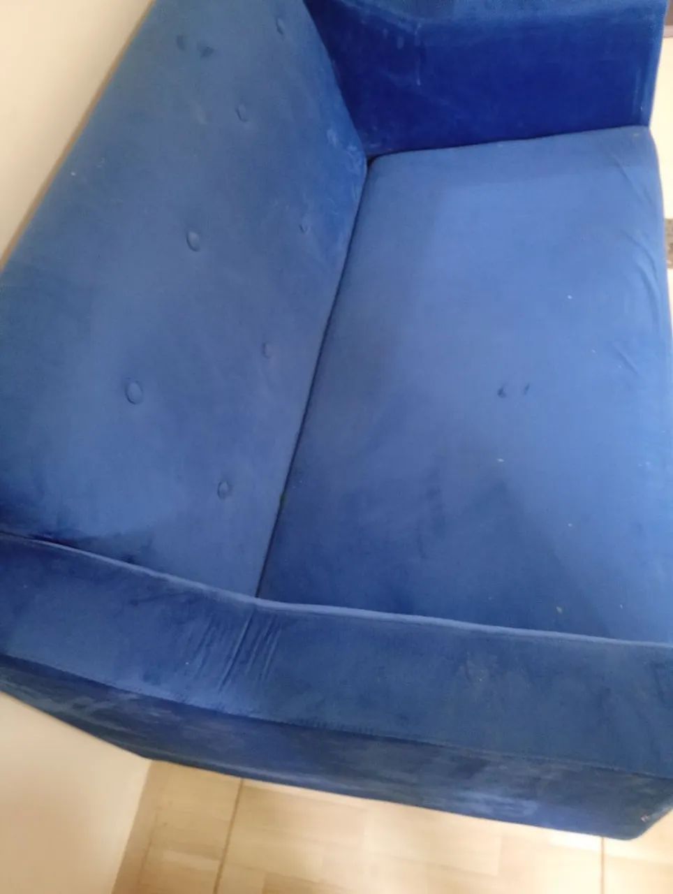 Sofá de veludo Azul 2 lugares  - Foto 3