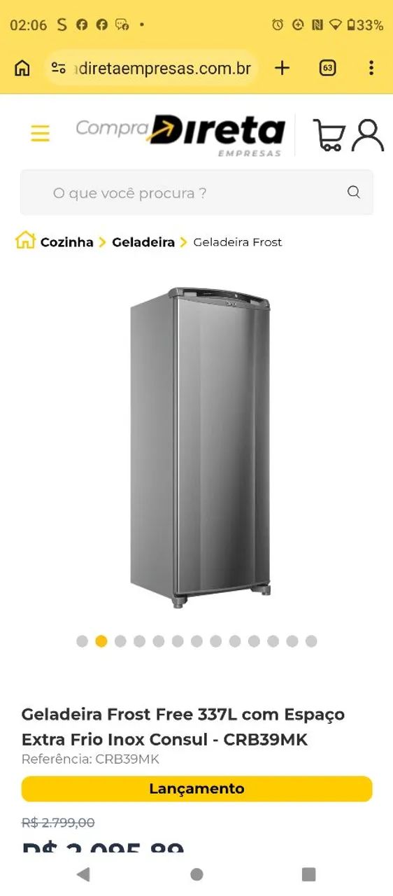 GELADEIRA  CONSUL FROST FREE INOX 337LTS NA GARANTIA  04 MESES DE USO - Foto 3